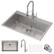 preview thumbnail 2 of 13, KRAUS Stark 33-inch Undermount Drop-in Kitchen Sink Pulldown Faucet Combo