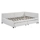 preview thumbnail 93 of 98, L-Shaped Backrest Daybed Upholstered Daybed Frame Classic Wood Slats Design with 2 Storage Drawers or Trundle, Full Size