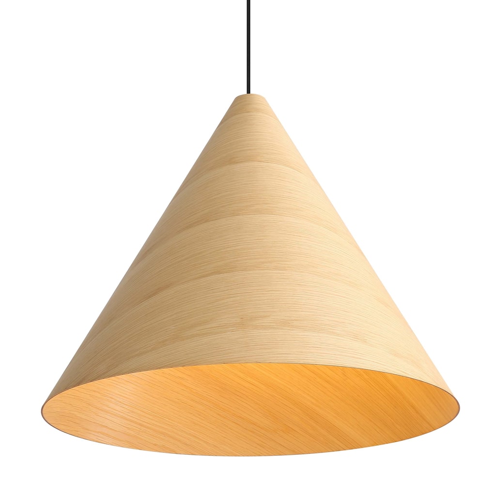 Golden Lighting Conique 3-light Pendant in Light Walnut - Silver