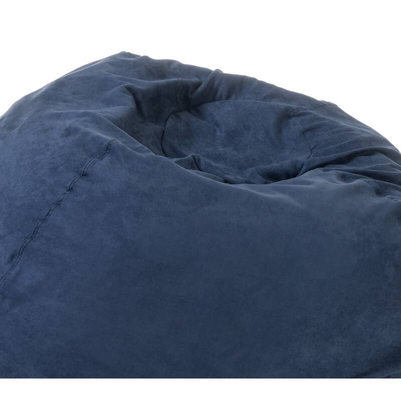Comfortable Bean Bag Chair for Kids and Adults, with Removable Microsuede Cover With Microfiber - Blue - Large