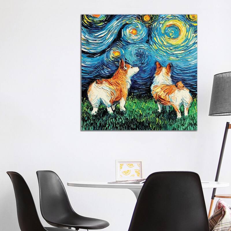 iCanvas "Corgi Night" by Aja Trier Canvas Print - 37x37x1.5