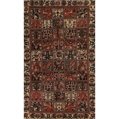 Garden Design Bakhtiari Persian Vintage Area Rug Handmade Wool Carpet - 5'0"x 9'0"