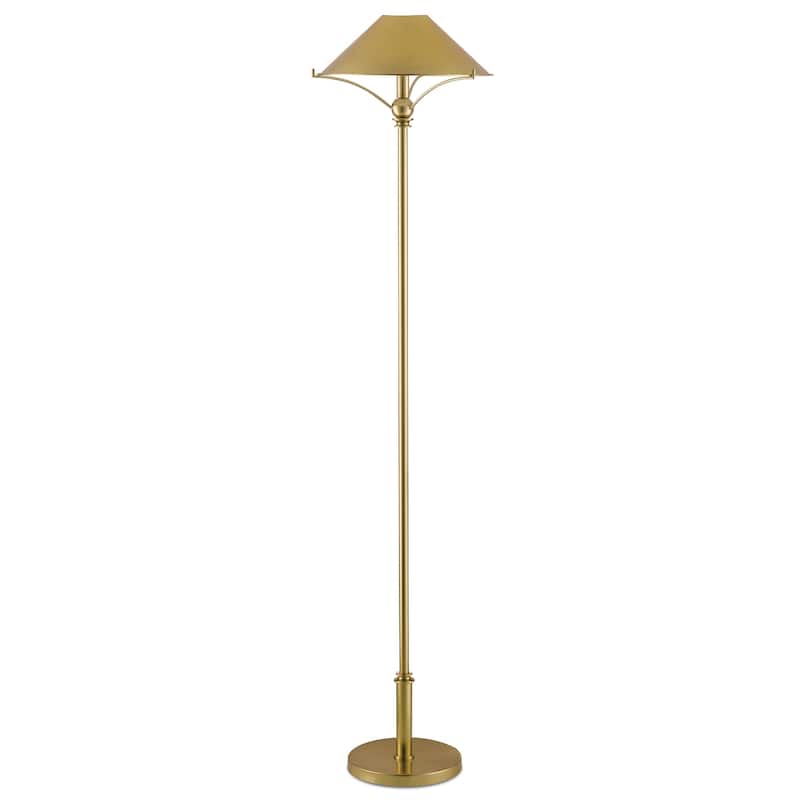 Currey & Company Maarla Brass Floor Lamp - 58.75"h x 14.25"w x 14.25"d - 58.75"h x 14.25"w x 14.25"d
