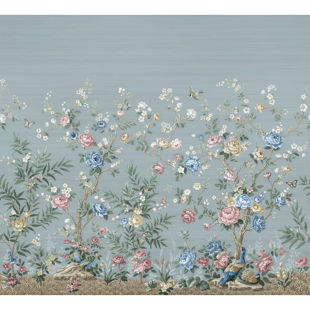 REMIX Walls by Katie Hunt Winter Chinoiserie Robin's Egg Blue Wall Mural