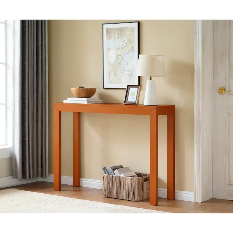Russell Collection Modern Wood Rectangle Console Table - Honey Ginger
