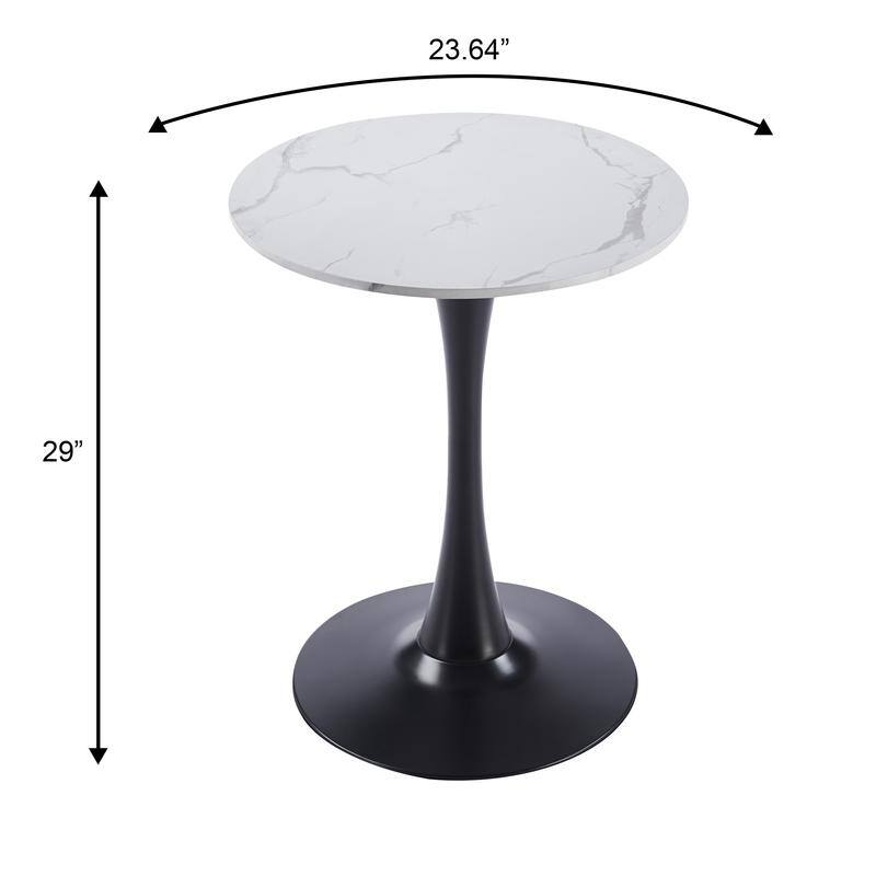 Bristol Modern Solid Wood Top Dining Table with Powder Coated Stainless Steel Pedestal Black Base for Home Kitchen or Restaurant