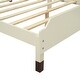 preview thumbnail 12 of 10, Full Size Wood Platform Bed with Bear-shaped Headboard,Bed with Motion Activated Night Lights,Cream+Walnut