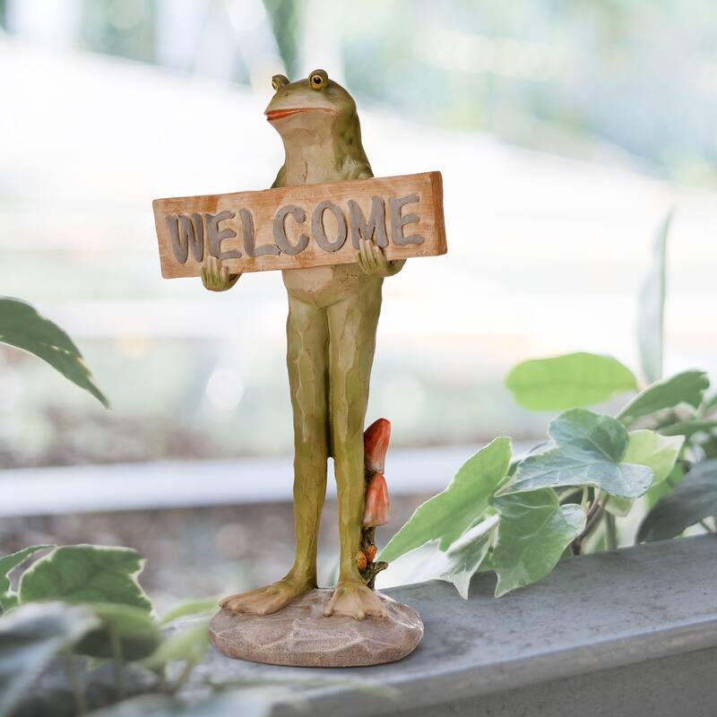 Resin Garden Welcome Frog 15" - 15