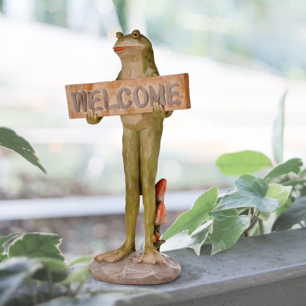 Resin Garden Welcome Frog 15" - 15