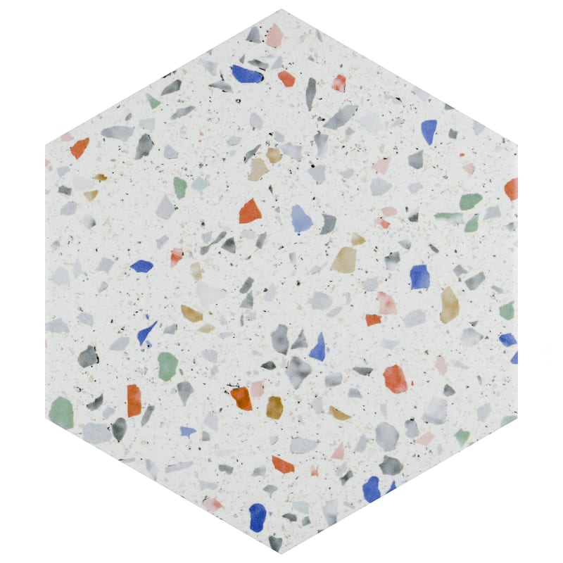 Merola Tile Venice Hex Colors Light 8-5/8" x 9-7/8" Porcelain Floor and Wall Tile