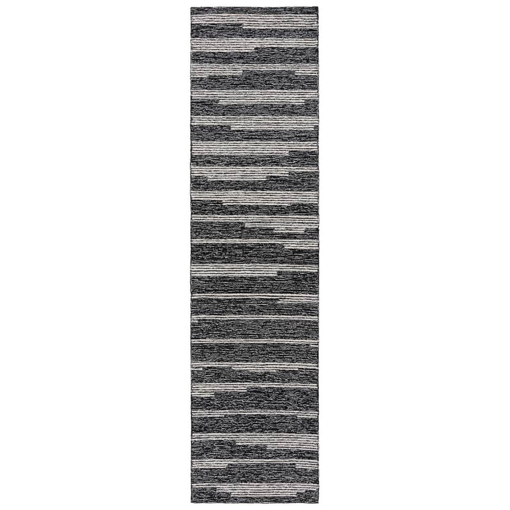 SAFAVIEH Handmade Ebony Mahnaz Modern Striped Wool Rug
