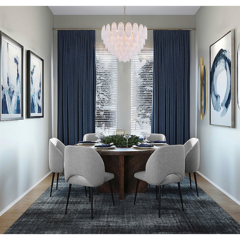 22 Light Brass Chandelier With Frosted Glass Petal Accents