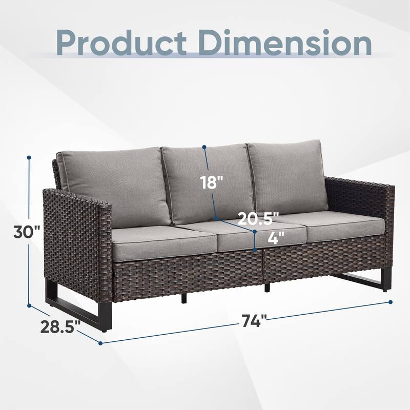 Outdoor Sectional Wicker Sofa with Cushions