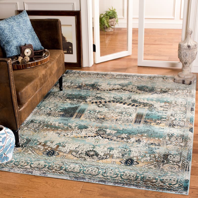 SAFAVIEH Baldwin Henja Vintage Boho Oriental Rug - 10' x 14' - Ivory/Teal