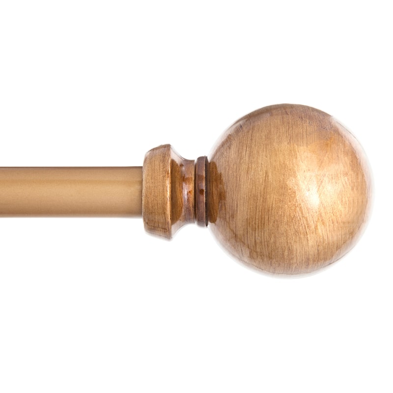 Kenney® Newbury 5/8" Standard Decorative Window Curtain Rod, 28-48", Brushed Brass