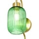 preview thumbnail 8 of 11, Adrienne River of Goods Green Glass and Metal Retro Wall Sconce - 5.375" x 8.625" x 32.25"
