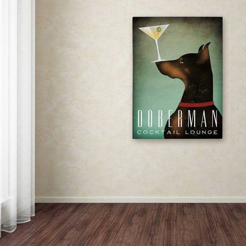 Ryan Fowler 'Doberman Martini' Canvas Art