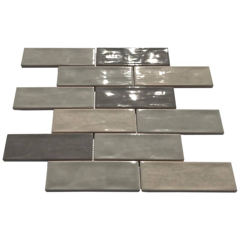 Forio 2" x 6" Brick Glossy Porcelain Mosaic Tile