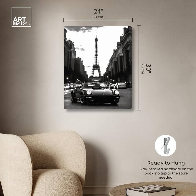 Street Scene with Porsche Canvas by Art Remedy, Gallery Wrapped