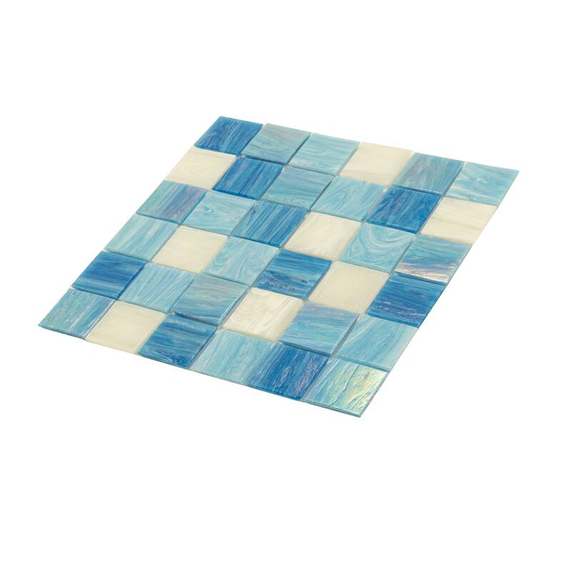 Apollo tile 12" x 12" Mingles Glossy Blue White Glass Tile (20 sq ft/case) - 20 Pack