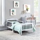 preview thumbnail 1 of 9, Wood Twain Toddler Bed White/Black White