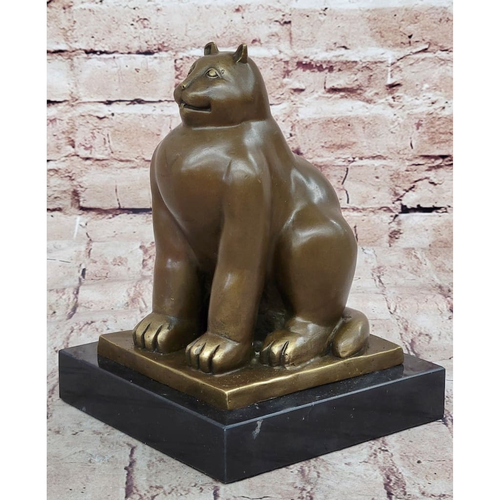 Fat Imitative Cat Gato Bronze Statue Sculpture Modern Art Figure After Fernando Botero