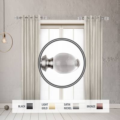 InStyleDesign Raldo 1" Side Curtain Rod 12-20 inch long (Set of 2) - 12 to 20 inches