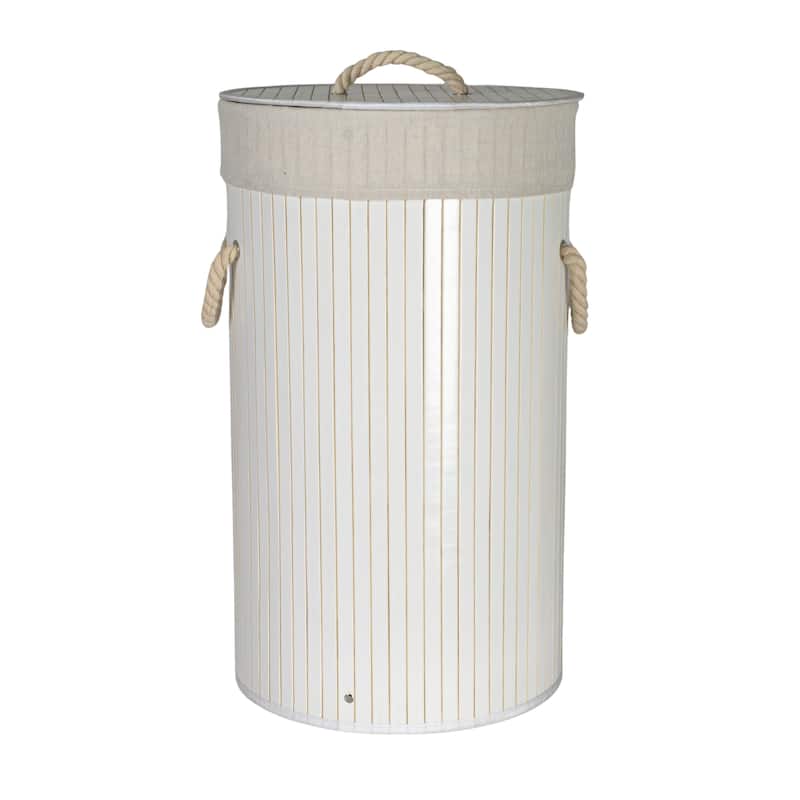 Household Essentials Bamboo Laundry Hamper with Handles and Removable Laundry Bag
