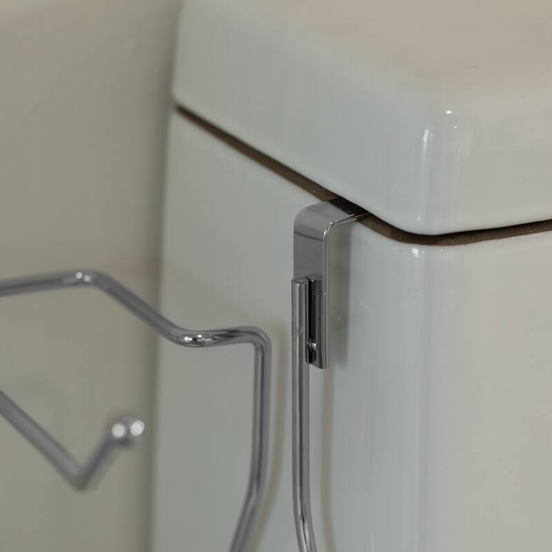 Chrome Over the Tank 2 Slots Toilet Tissue Paper Holder Organizer for Bathroom Storage