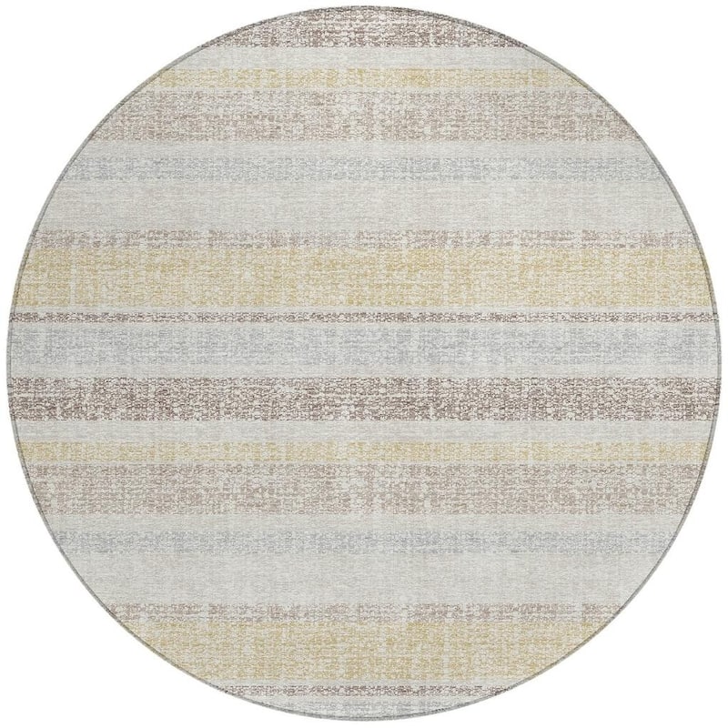HomeRoots Striped Transitional Rectangle Outdoor Rug