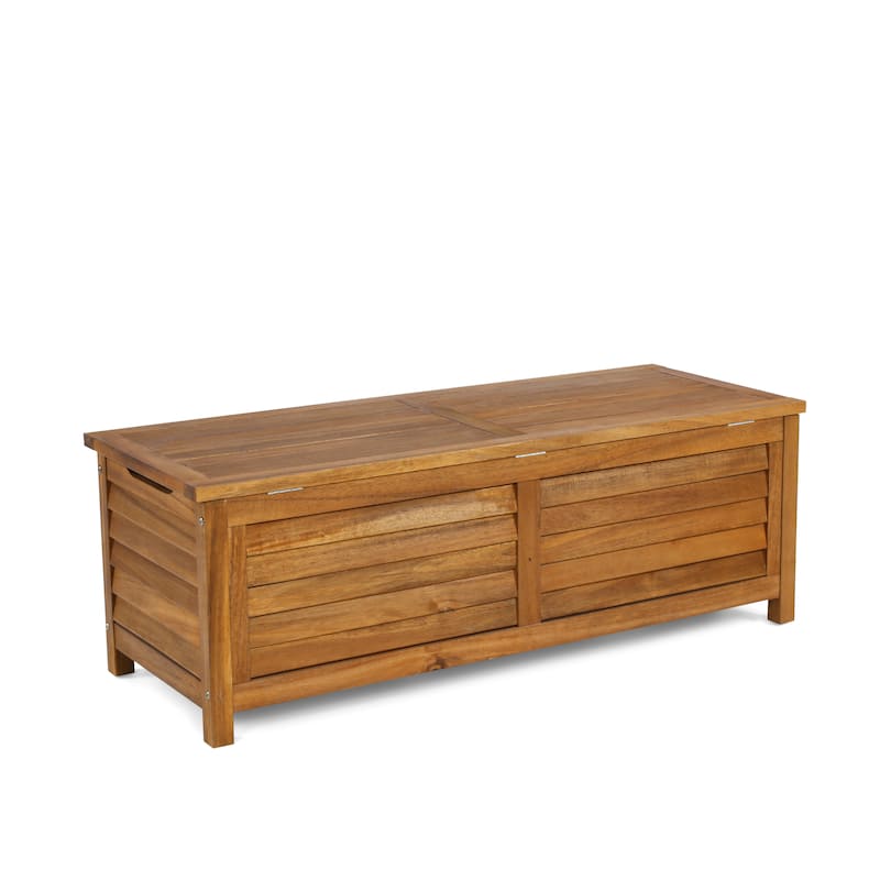 Maho Outdoor Golden Teak Storage 51" Deck Box made from Water-Resistant Acacia Wood