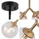 preview thumbnail 10 of 11, Marsie Modern Contemporary 2-Lights Chic Orb Pendat Lights with Globe Seeded Glass - L 12" x W 5.5" x H 73.5"