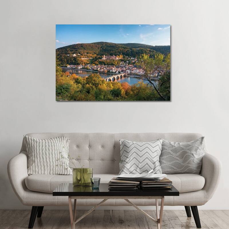 iCanvas "Autumn View Of Heidelberg Castle And Old Bridge, Baden-Wuerttemberg, Germany" by Jan Becke Canvas Print - 32x48x1.5