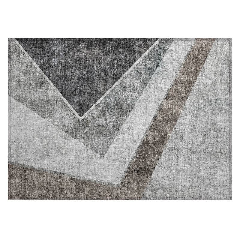 Machine Washable Indoor/ Outdoor Chantille Modern Geometric Rug