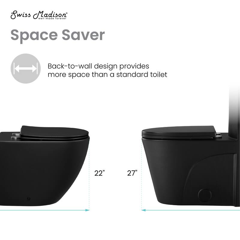 Angers Back-To-Wall Elongated Toilet Bowl - 22.25" x 14.35" 16.15"