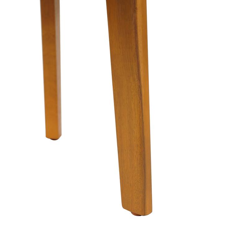 Roomfitters Acacia Wood Outdoor Side Table with Round Slatted Surface, Modern Patio Accent for Any Seating Area, Teak