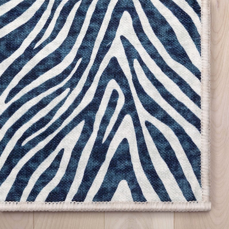 Custom Size Runner Flat-Weave Washable Apollo Zebra Modern Stair Rug