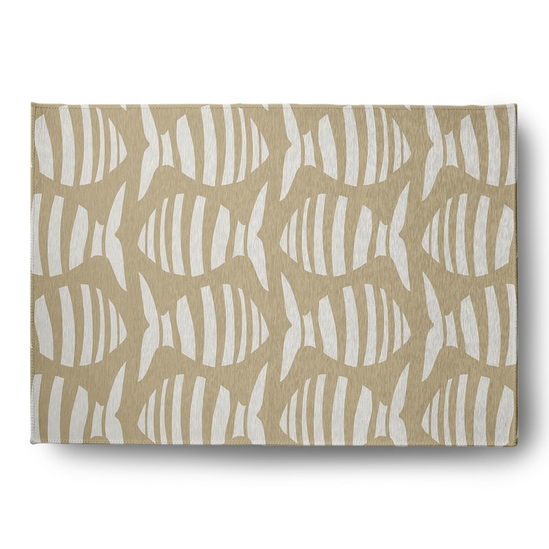 Swimming School Nautical Indoor/Outdoor Rug - Taupe - 5' x 7'