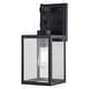 preview thumbnail 5 of 7, VAXCEL Berkley 14.5 in. H 1-Light Black Transitional Outdoor Wall Sconce, Metal, Clear Seeded Glass Shade, LED Compatible