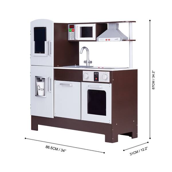 Teamson Kids Little Chef Munich Classic Kids Kitchen Playset With Electric Writing Board Espresso Gray 34 25 X 12 5 X 35 75 Overstock 32381997