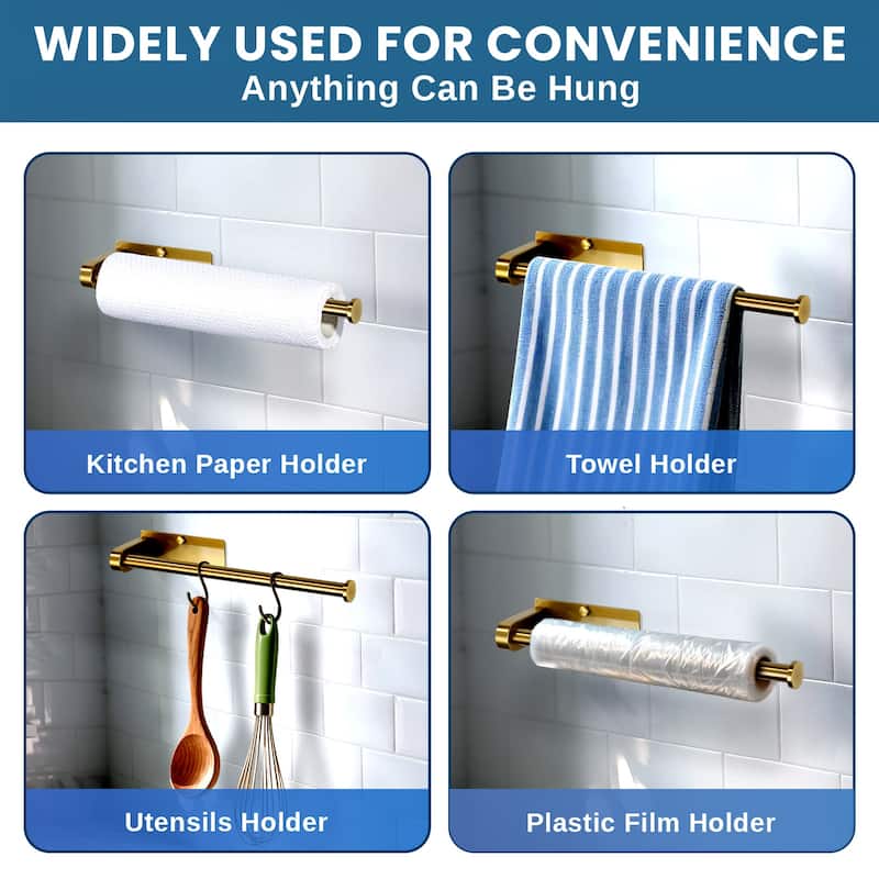 WOWOW Two-Piece Wall-Mounted Stainless Steel Paper Towel Holder