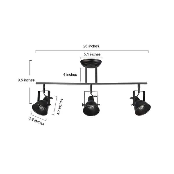 Carbon Loft DeMille Modern Adjustable Track Lighting 3light Semi Flush