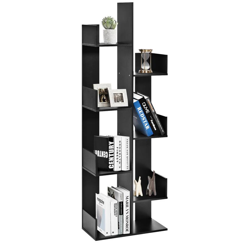 Stable 8 -Tier Display Standing Book Shelf for Living Room/Home/Office - Black