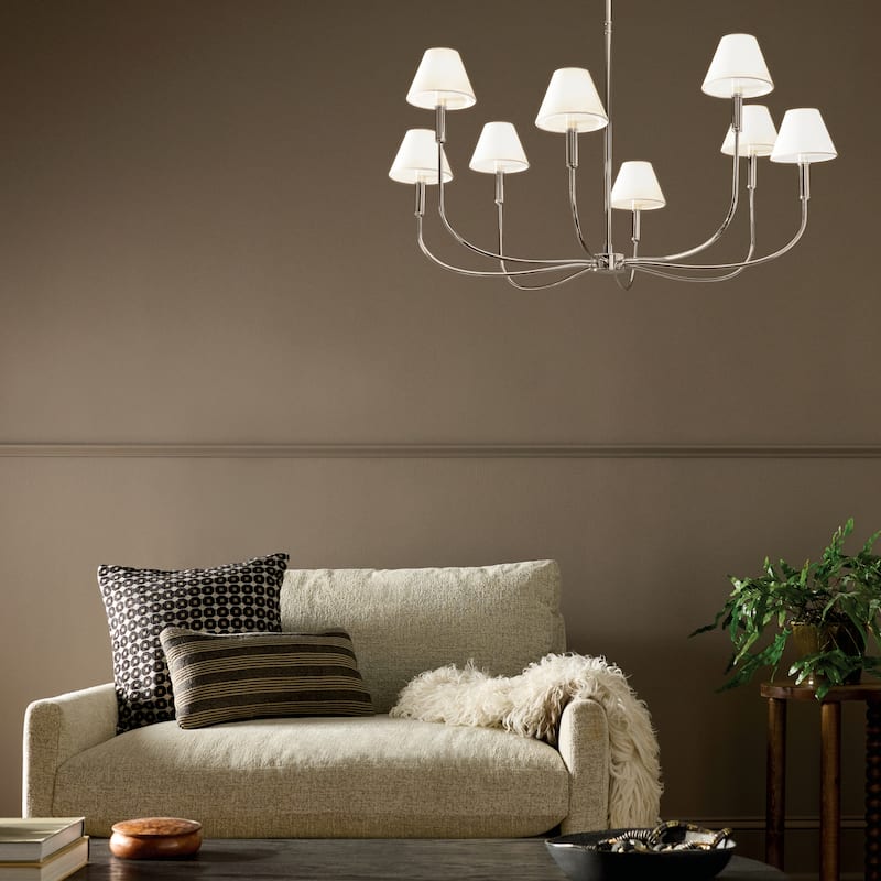 Eadie 41.25 Inch 8 Light Chandelier in Polished Nickel