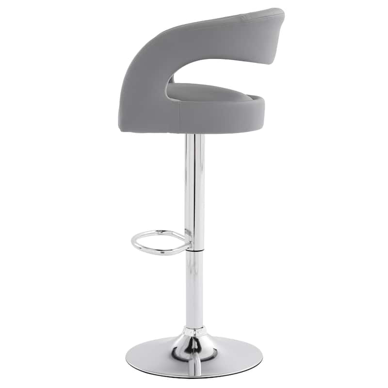 VECELO Set of 4 Swivel Bar Stools Rounded Mid-Back Barstools with Adjustable Height 360° Rotation 16" Base with Footrest