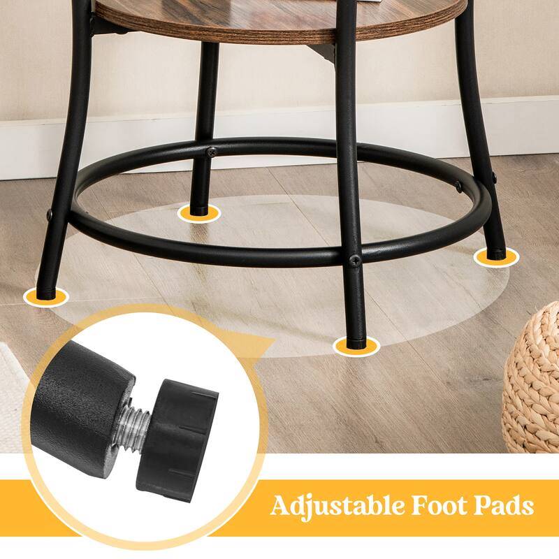 Costway 2 PCS 2-Tier Sofa Side End Table Round Nightstand with Sturdy - See Details