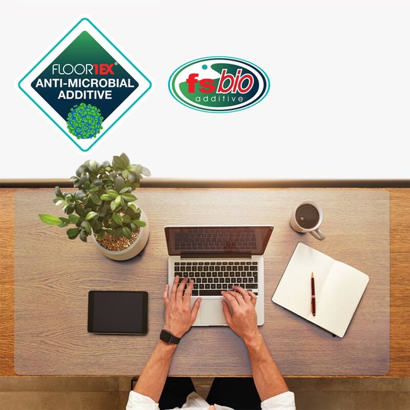 Desktex® Pack of 4 Anti-Microbial Vinyl Rectangular Desk Mats - 12" x 18" - 12"x18"