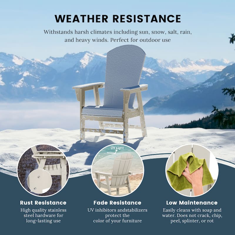 Laguna Hdpe All Weather Outdoor Patio Adirondack Dining Chair With Arms