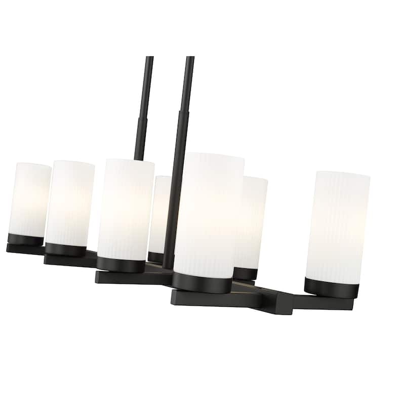 Danica 8 Light Linear Chandelier in Matte Black