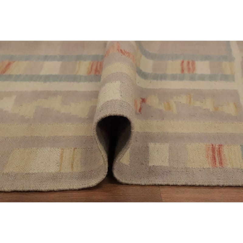 Hand Woven Oriental 100% Wool Carpet Southwestern Tribal Multi-Colored Kilim Area Rug - 9' 10'' X 8' 4''